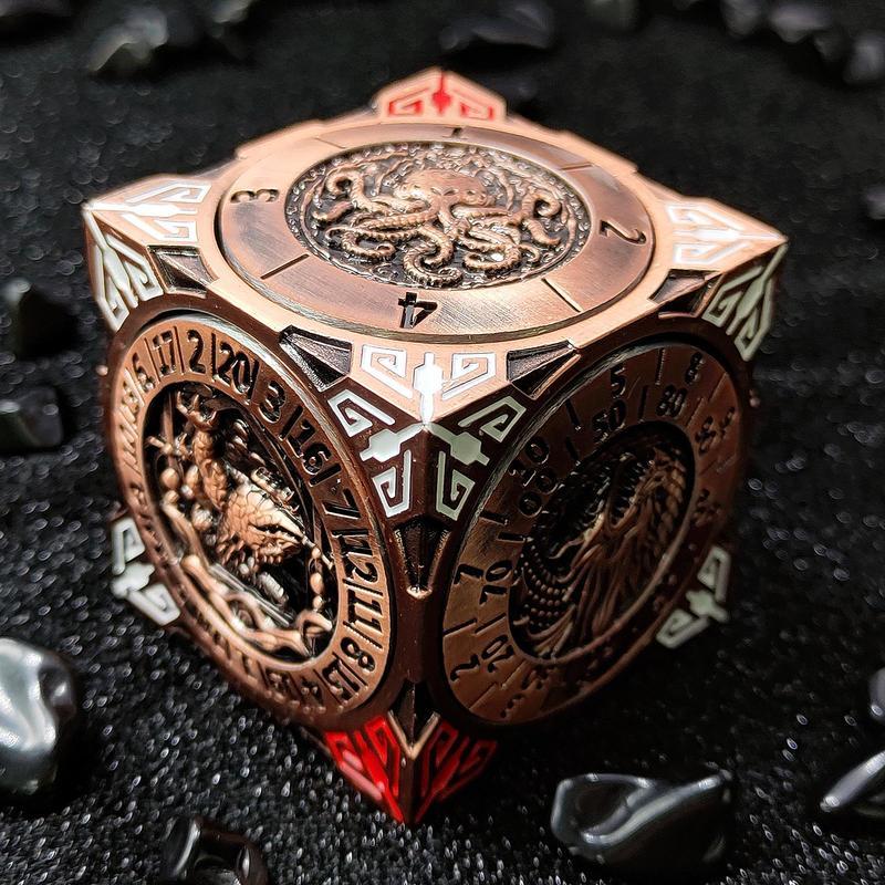🏆Flash Sale⚡ 50K+ SOLD! Almost Gone-💥2025 New DND Fidget Spinner DICE: 7-in-1 Metal DND Dice Cube – 6-Sided Rotating Polyhedral Dice, Tabletop RPG Accessory for DMs and Player,Best gifts