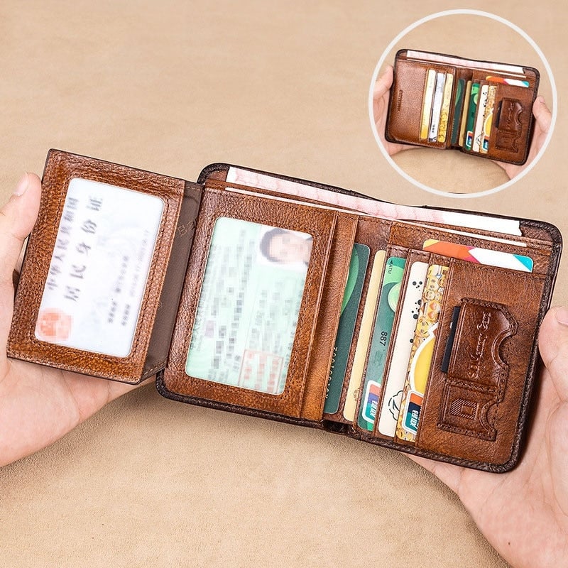 🔥Men's Essentials✨💰Multi-functional RFID Blocking Waterproof Durable Genuine Leather Wallet🎁