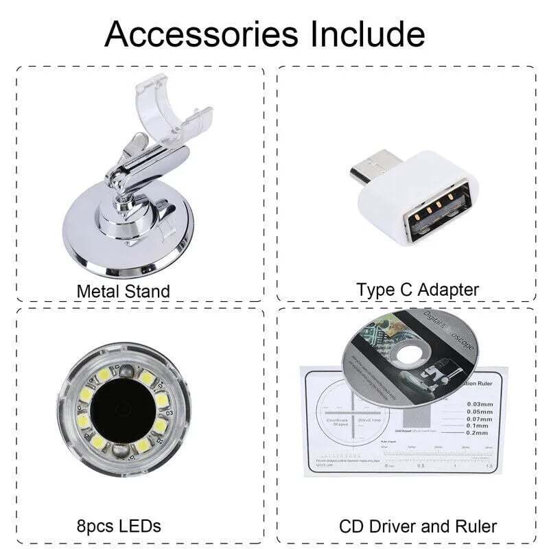 🔬1600X  Zoom Digital Microscope Camera Portable Magnifier🔍