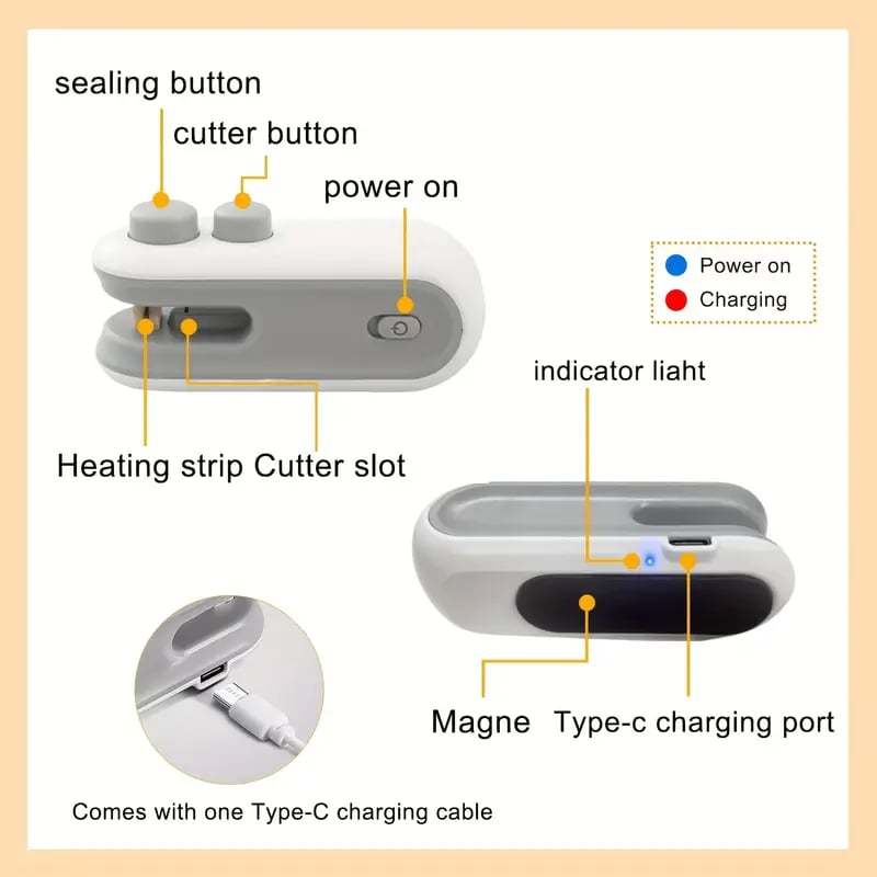 🔥Mini Bag Sealer with Cutter and Magnet
