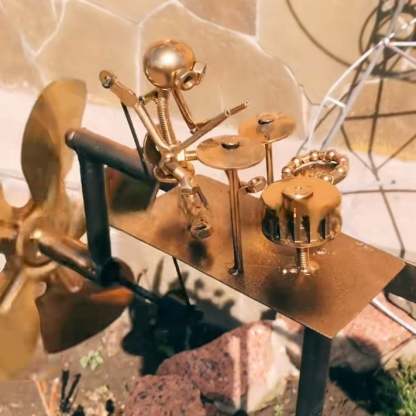 🔥Last Day 🥁Handmade Metal Rock Band Windmill🎁(Includes a 70cm bracket)