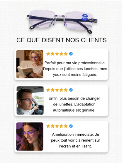 【Offre limitée : 1 acheté = 1 offert !】 La première technologie « Smart Zoom » américaine qui vous redonne la vue de vos 20 ans ! 【Un seul achat, fini les changements de lunettes fréquents !】