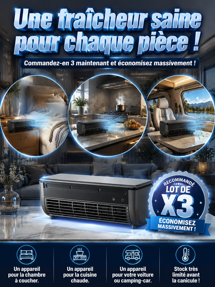 [Indispensable cet été !] Ventilateur rafraîchisseur d'air à semi-conducteurs haute performance [Placez-le partout où il fait chaud : à l'intérieur, à l'extérieur, dans votre voiture, etc. ! Répond à tous vos besoins !]