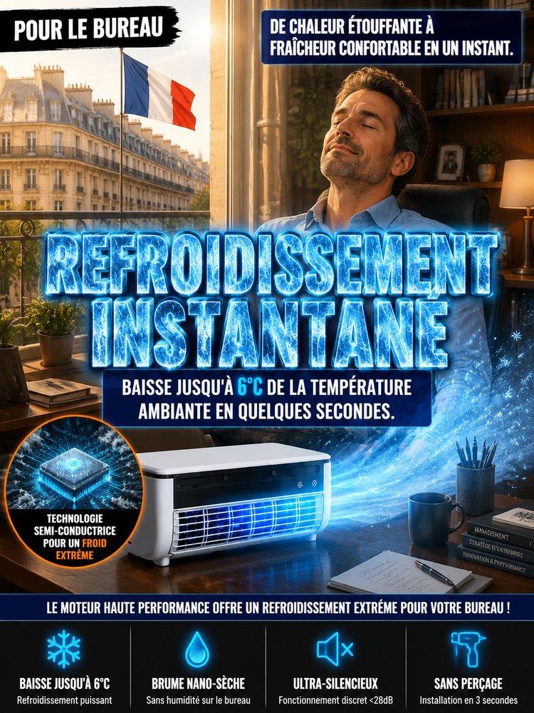 [Indispensable cet été !] Ventilateur rafraîchisseur d'air à semi-conducteurs haute performance [Placez-le partout où il fait chaud : à l'intérieur, à l'extérieur, dans votre voiture, etc. ! Répond à tous vos besoins !]