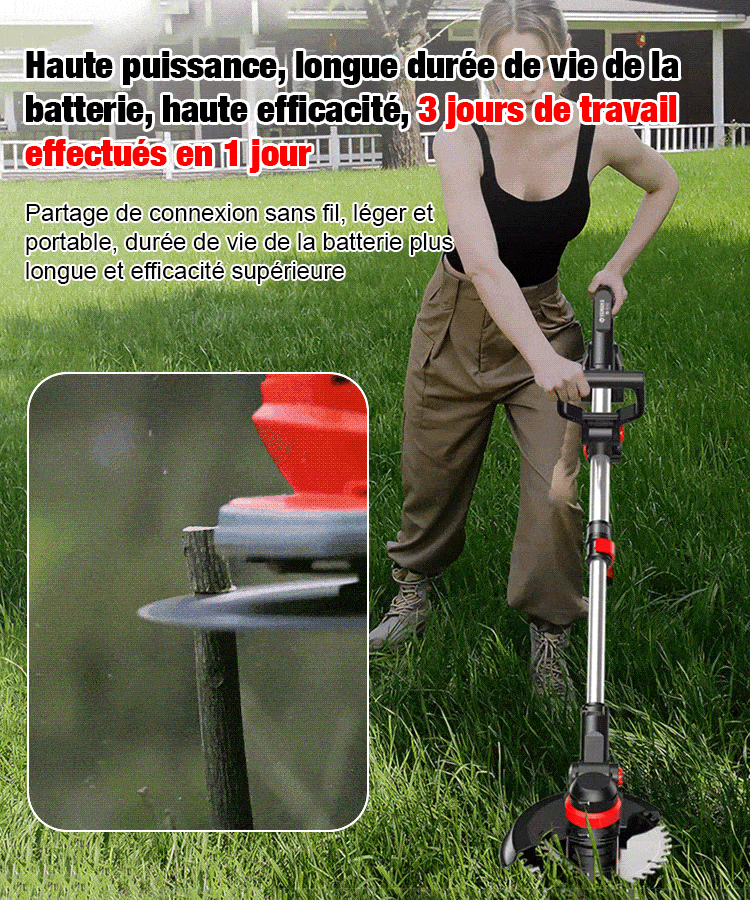  768 【Tondeuse à gazon best-seller sur Amazon – Plus de 50 000 unités vendues !】5 fois plus efficace : tondez 100 m² en seulement 3 minutes, sans vous baisser !【Puissance sans fil de 1 880 W (1 achetée, 8 offertes)】