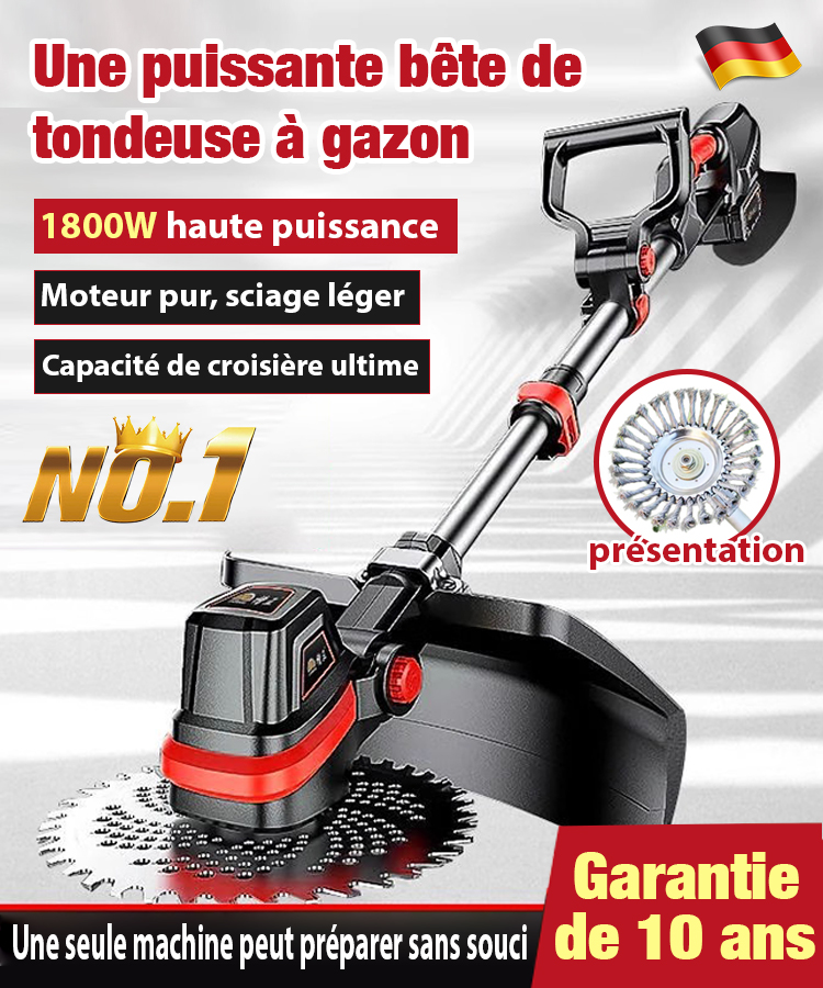  768 【Tondeuse à gazon best-seller sur Amazon – Plus de 50 000 unités vendues !】5 fois plus efficace : tondez 100 m² en seulement 3 minutes, sans vous baisser !【Puissance sans fil de 1 880 W (1 achetée, 8 offertes)】