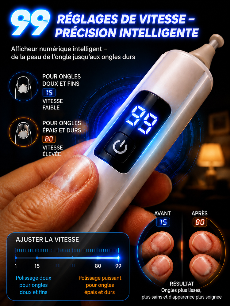 [Dites adieu aux mycoses des ongles et obtenez des ongles parfaits rapidement] Polisseuse à ongles électrique