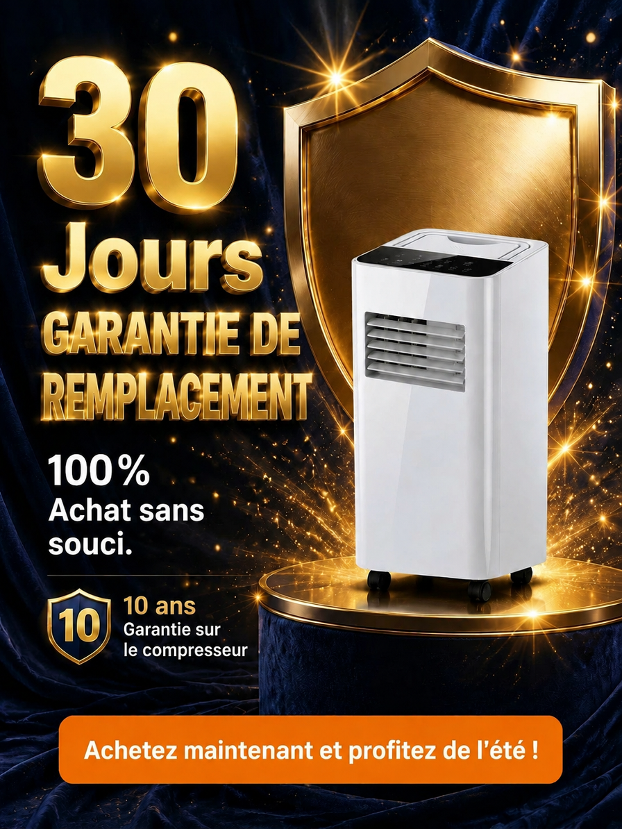 【Un best-seller en Europe et en Amérique !】Climatiseur mobile sans installation【Refroidissement + Déshumidification + Purification de l'air en un seul appareil ! Un seul appareil remplace trois fonctions !】