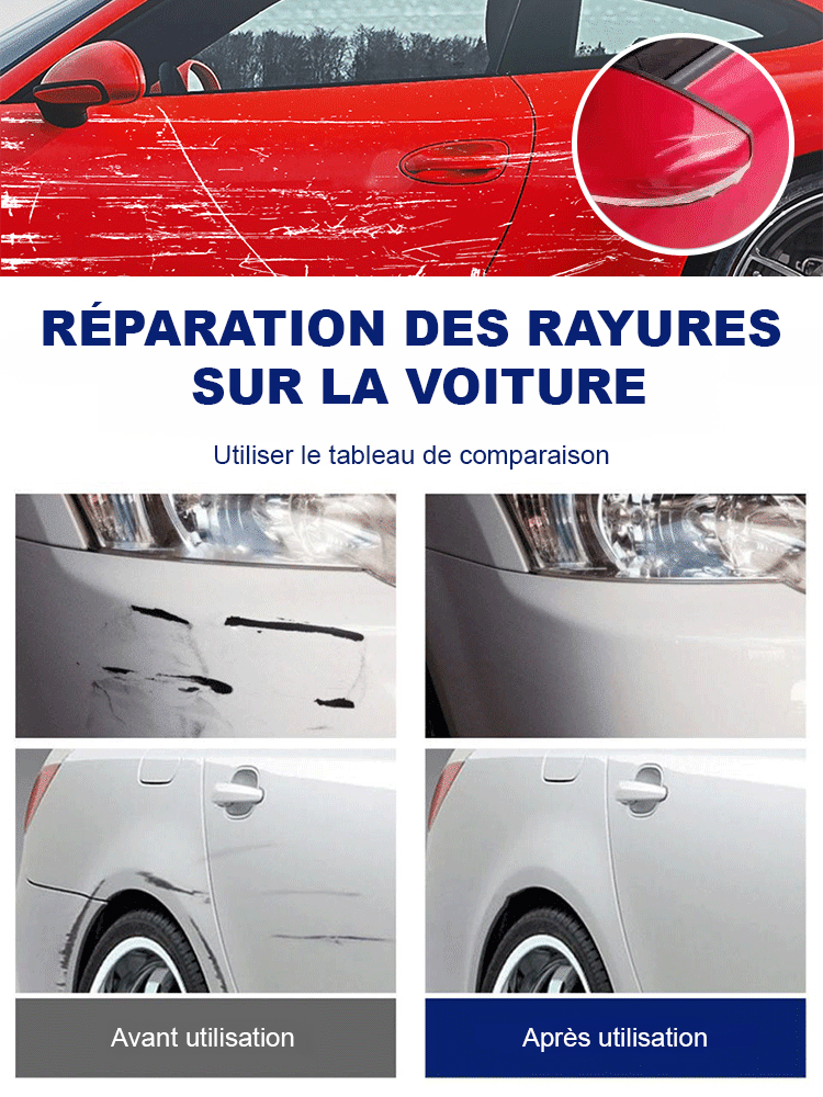 【Un best-seller en Europe et en Amérique !】【1 acheté = 1 offert】Spray réparateur de rayures pour voiture. Plus jamais besoin d'aller chez le carrossier ! Économisez des dizaines de milliers d'euros de réparations chaque année !