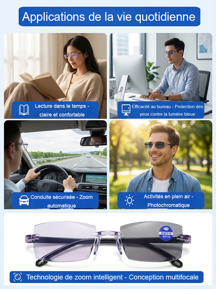 【Offre limitée : 1 acheté = 1 offert !】 La première technologie « Smart Zoom » américaine qui vous redonne la vue de vos 20 ans ! 【Un seul achat, fini les changements de lunettes fréquents !】