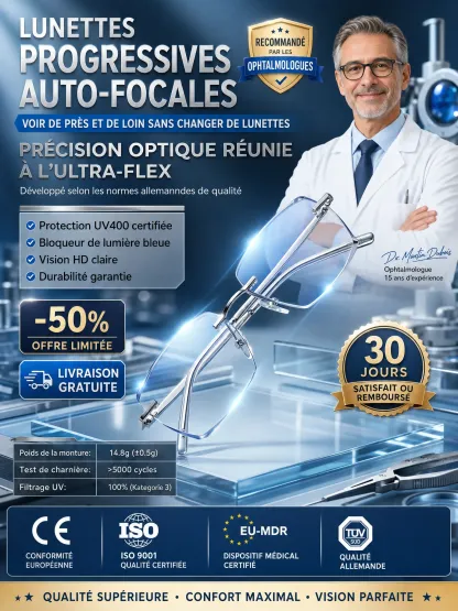 【Offre limitée : 1 acheté = 1 offert !】 La première technologie « Smart Zoom » américaine qui vous redonne la vue de vos 20 ans ! 【Un seul achat, fini les changements de lunettes fréquents !】
