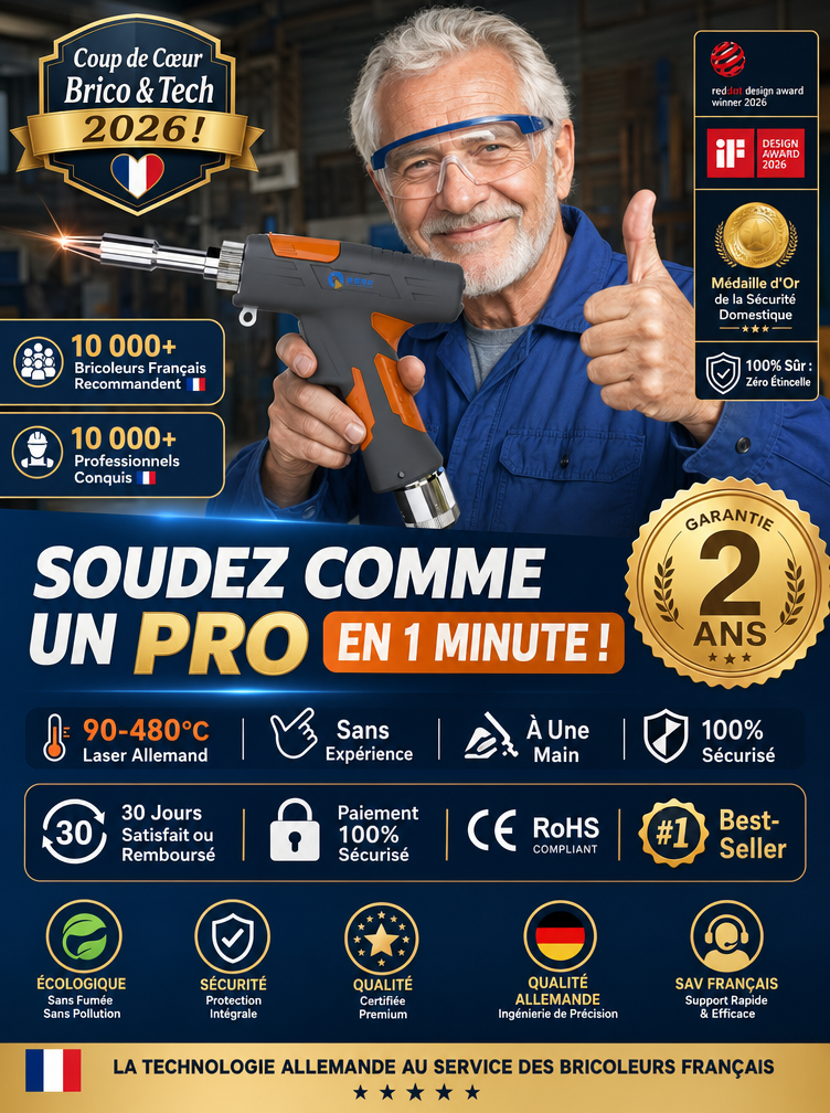 Soudeur Laser Portable Pro (90-480°C) | Zéro Étincelle| Sans Expérience, Résultat Pro en 0.1s 