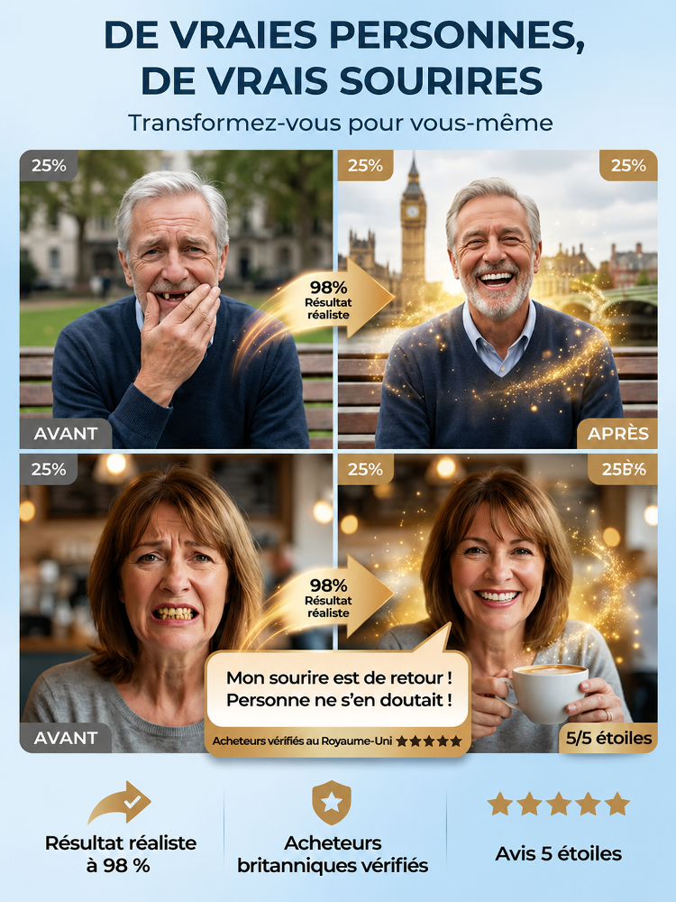 【💯Certification de sécurité alimentaire maximale !💯】🔥Retrouvez confiance en vous avec un kit de prothèse dentaire Smile !🔥👍Un acheté, un offert ! 98,9 % d'avis positifs, 99 % de clients satisfaits !