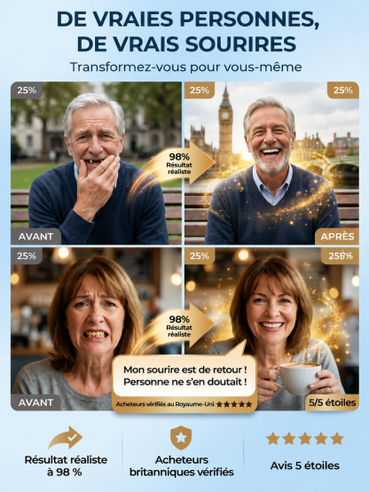【💯Certification de sécurité alimentaire maximale !💯】🔥Retrouvez confiance en vous avec un kit de prothèse dentaire Smile !🔥👍Un acheté, un offert ! 98,9 % d'avis positifs, 99 % de clients satisfaits !
