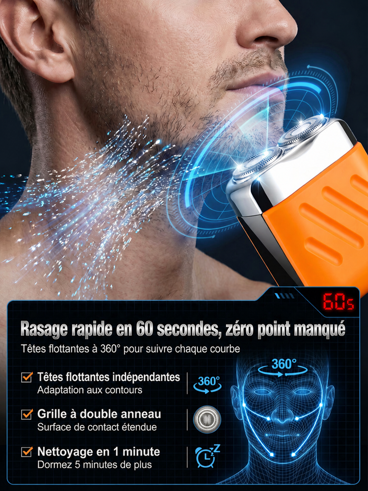 【Ingénierie de précision allemande : un rasoir best-seller en Europe et en Amérique !】Le rasoir de poche à double tête nouvelle génération : rasage, coupe de cheveux et épilation instantanés en seulement 1 seconde ! Convient à toute la famille !