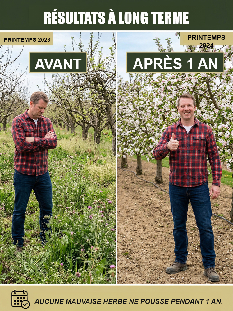 🌿💀 Herbicide agricole ultra-performant, résultat visible en seulement 3 heures ⏰. Une seule pulvérisation agit toute l’année, son effet stable et durable dure jusqu’à 5 ans et empêche définitivement la repousse des mauvaises herbes ♻️.