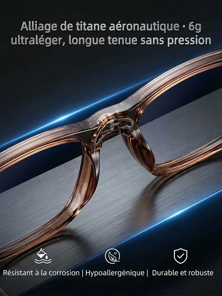 Dotées d’un revêtement antibactérien et anti-UV 🛡️, elles se teintent automatiquement et deviennent des lunettes de soleil haut de gamme en un clin d’œil, élaborées avec un savoir-faire d’excellence par une manufacture allemande centenaire 🇩🇪.