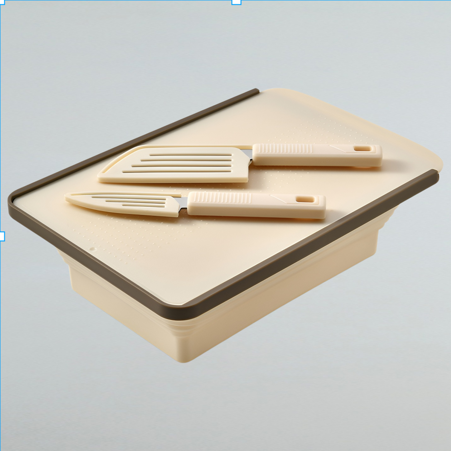 Planche à découper pliante avec panier de vidange