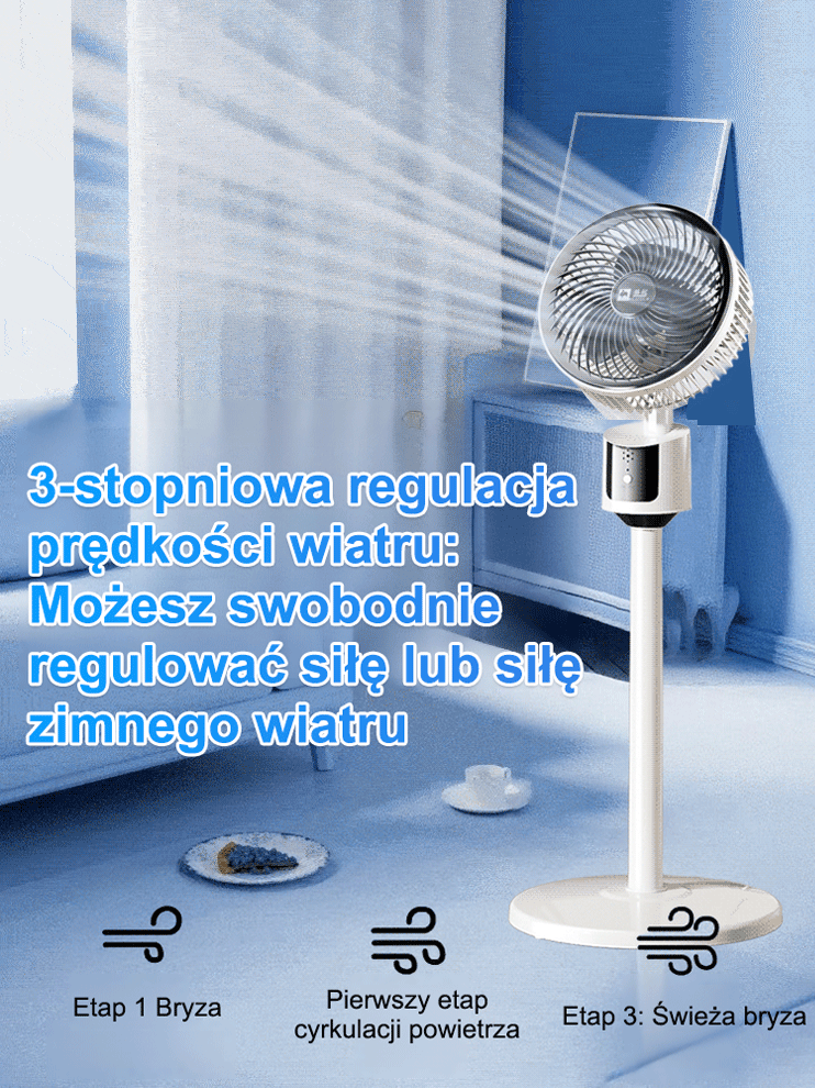 Ultra cichy podłogowy wentylator energiooszczędny