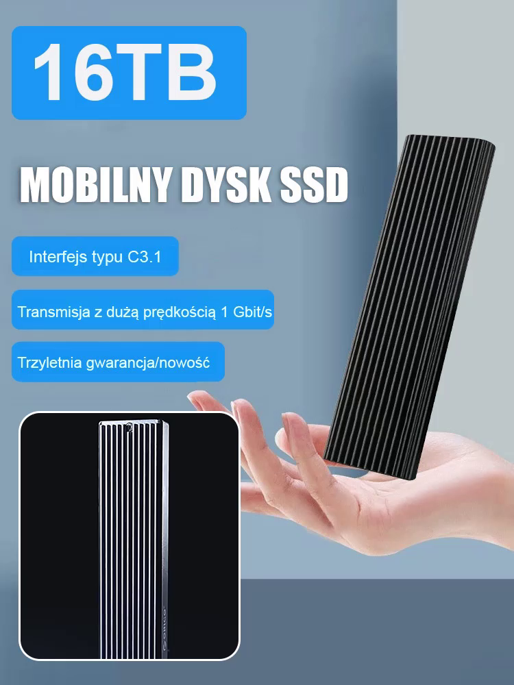 16TB Duża Pojemność Przenośny Mini Dysk SSD Type-C