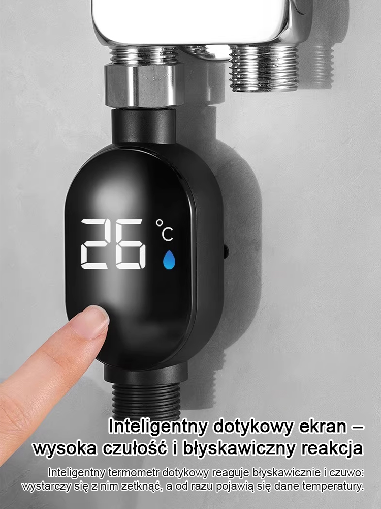 🚿Pożegnaj nieprzewidywalne zmiany temperatury! Inteligentny cyfrowy termometr do wody ✨Zasilany energią wodną ⚡️Precyzyjna kontrola temperatury w wysokiej rozdzielczości