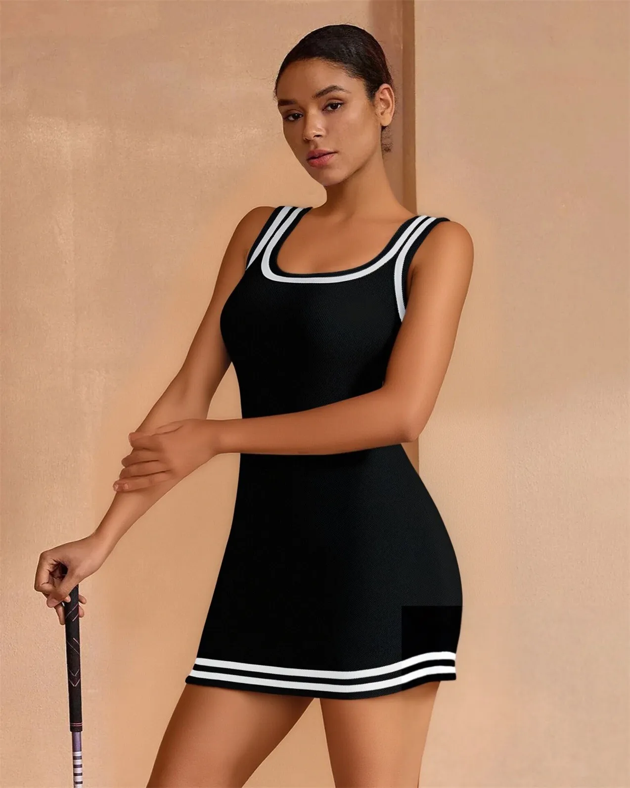Women's Tennis Skirt Breathable Golf Yoga Two-Piece Fitness Skirt Set