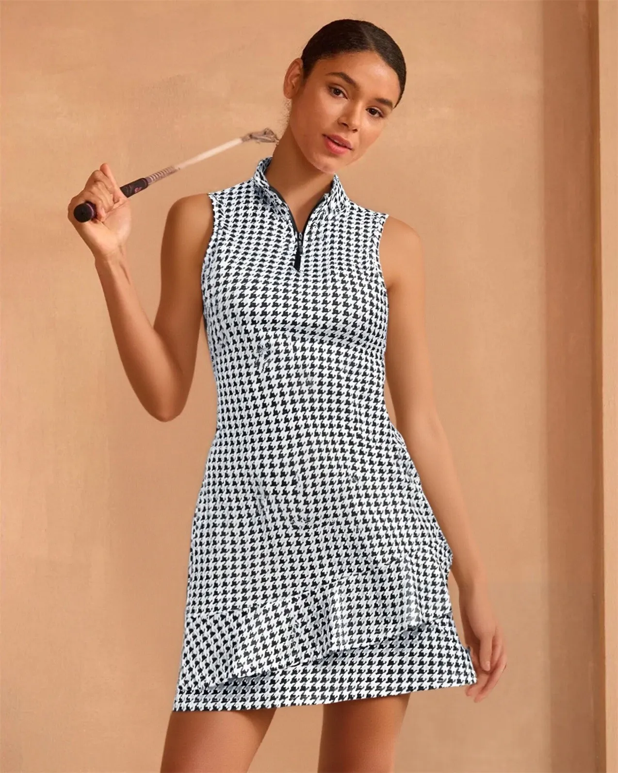 Women's Tennis And Golf Uniforms With Built-In Shorts And Sleeveless Training Suits