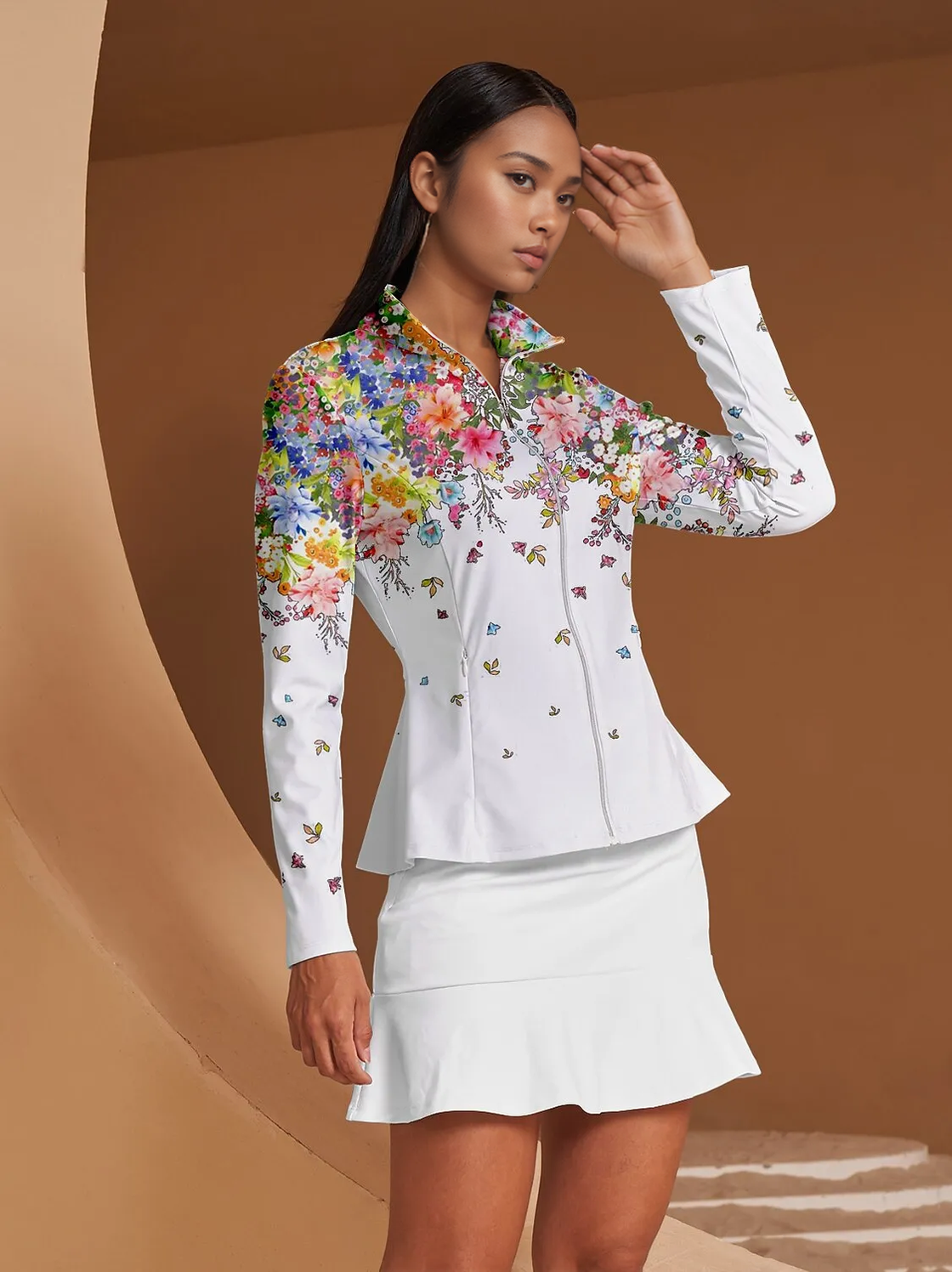 Botanical Energy Ruffle Golf Jacket Sun Protection