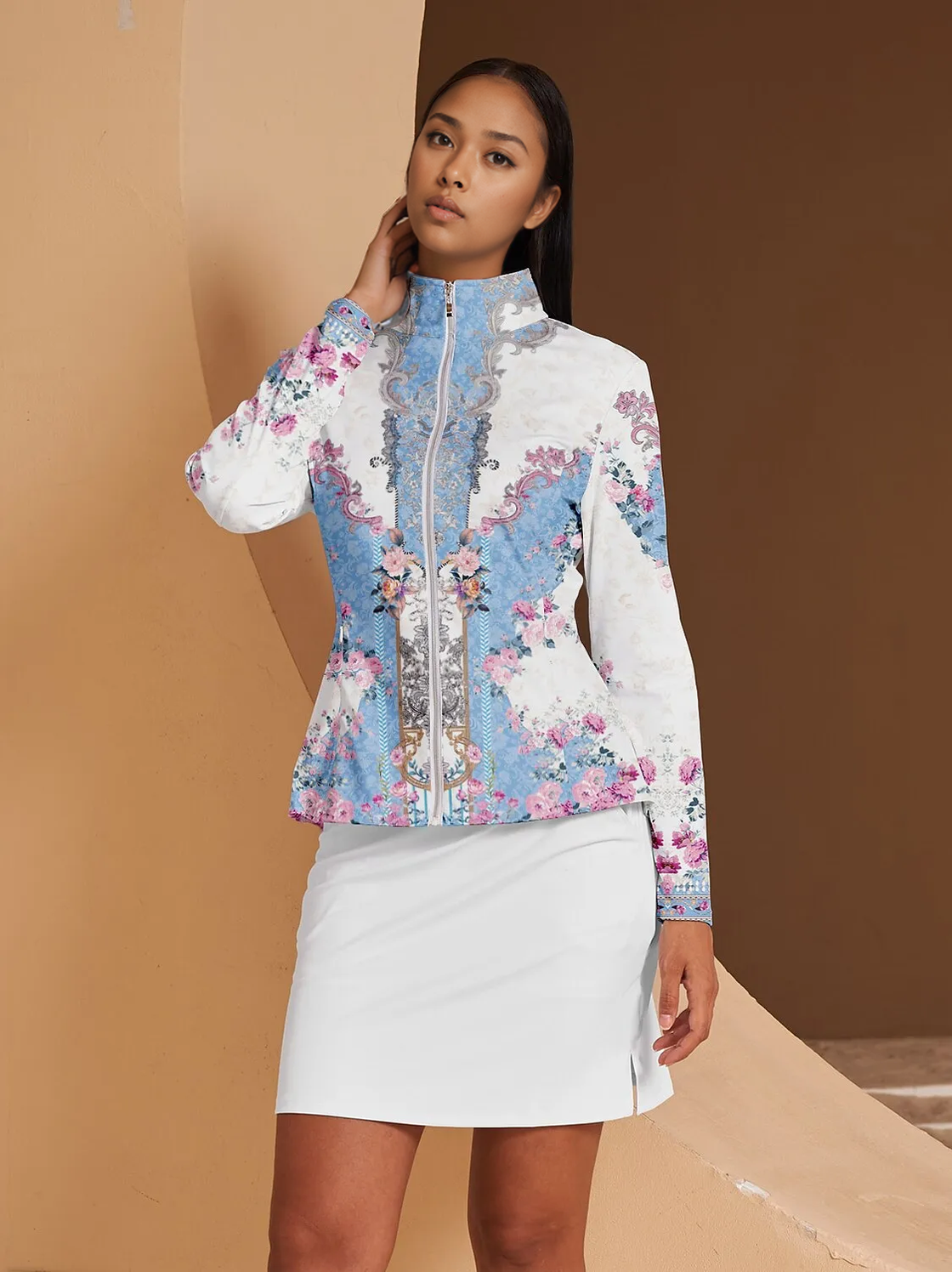 Botanical Energy Ruffle Golf Jacket Sun Protection