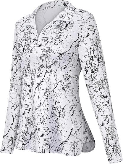 Women's Long Sleeve Golf Tennis Polo Shirts UPF50+ Half Zip Dry Fit Workout Tops Athletic Shirt