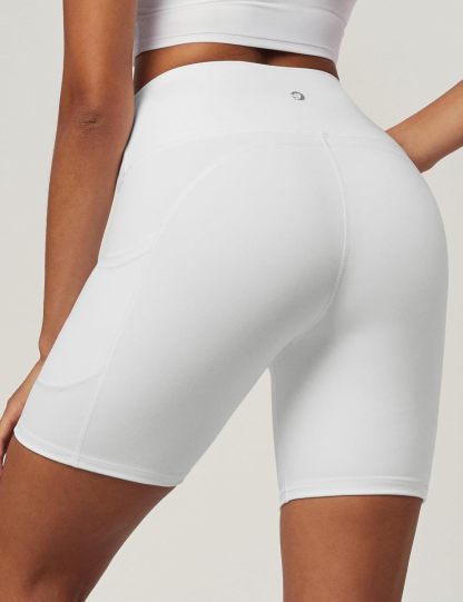 IUGA Biker Shorts Women 6" Tummy Control Workout Shorts Women with Pockets High Waisted Yoga Running Gym Spandex Compression