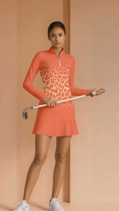 Fungolfs Stylish And Elegant Golf Long-Sleeved Dress With Pockets 0025