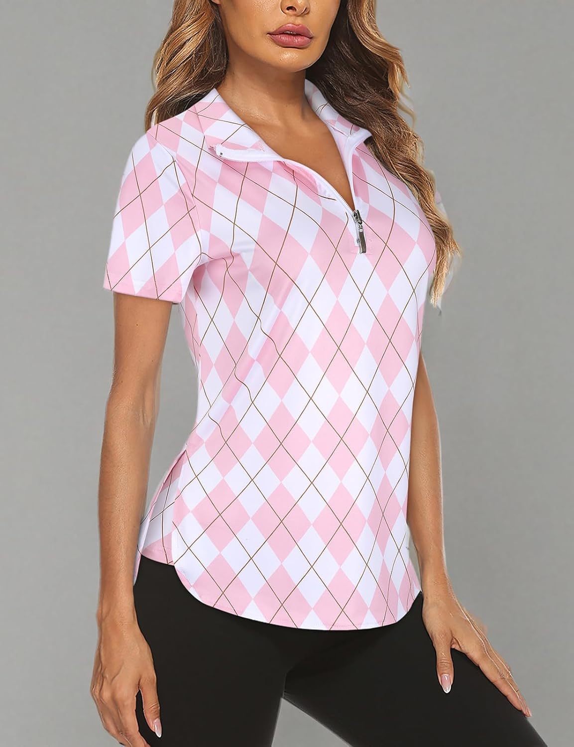 Women's Long Sleeve Golf Tennis Polo Shirts UPF50+ Half Zip Dry Fit Workout Tops Athletic Shirt
