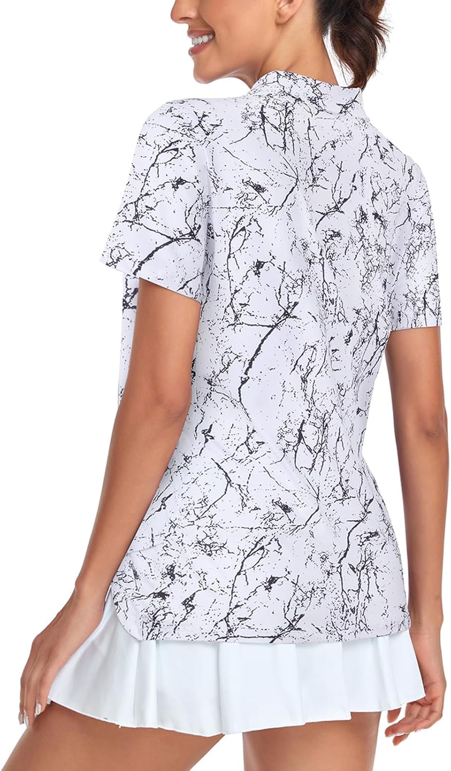 Women's Golf Polo Shirts Short Sleeve Quarter Zip Pullover Moisture Wicking Workout Tops