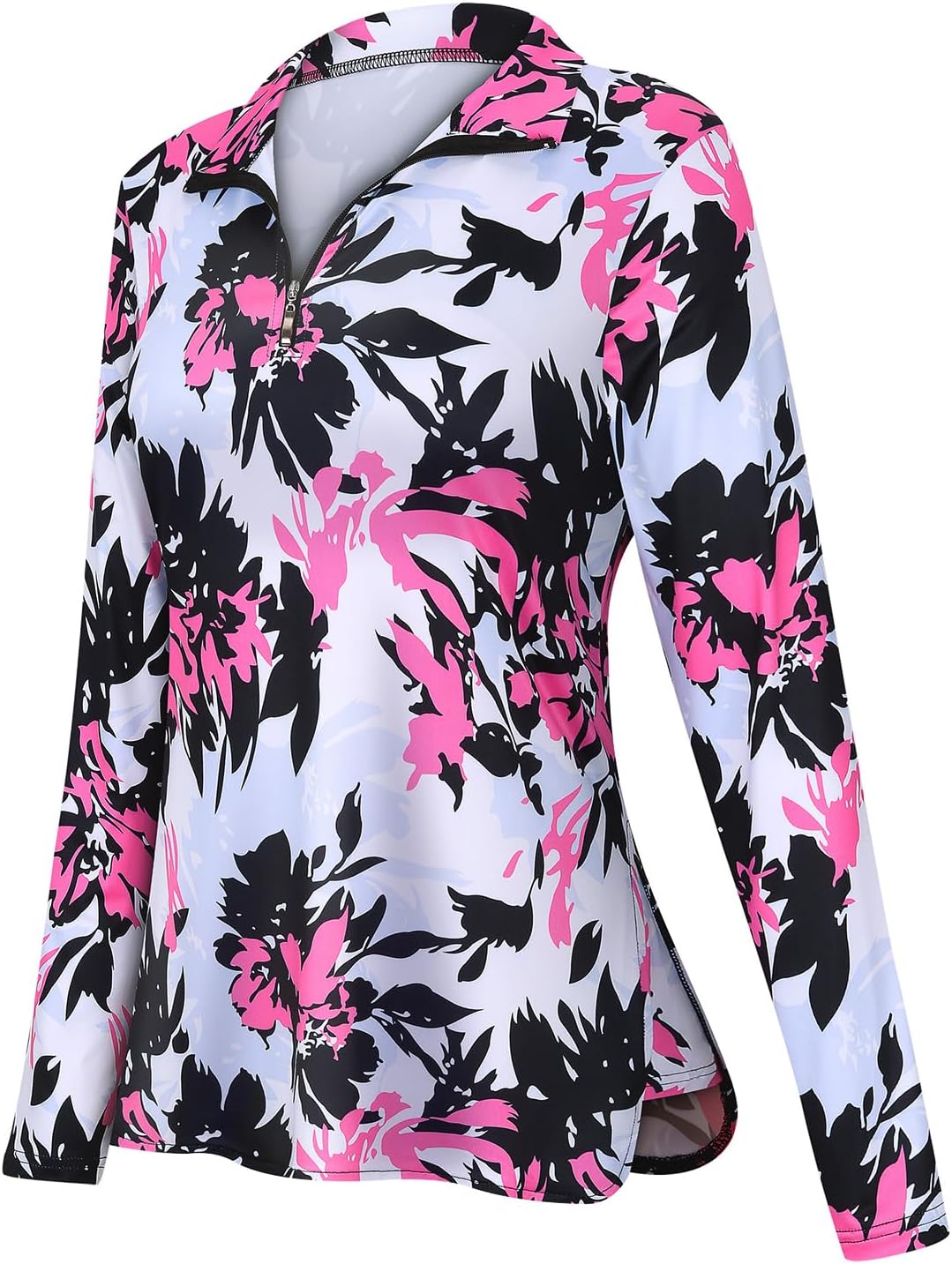 Women's Long Sleeve Golf Tennis Polo Shirts UPF50+ Half Zip Dry Fit Workout Tops Athletic Shirt