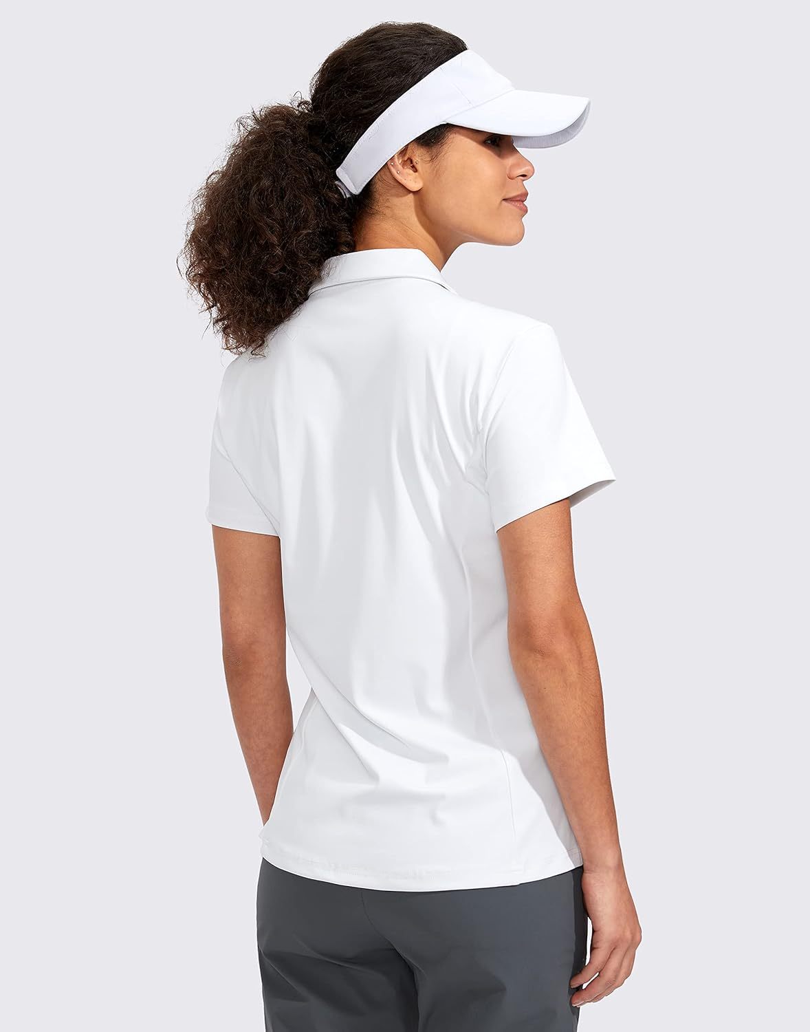 Women's Golf Shirt Short Sleeve with Zip Up Quick Dry Stretch Tennis Collared Polo Shirts for Women Golf Clothes