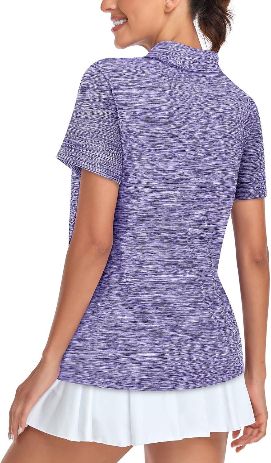 Women's Golf Polo Shirts Short Sleeve Quarter Zip Pullover Moisture Wicking Workout Tops