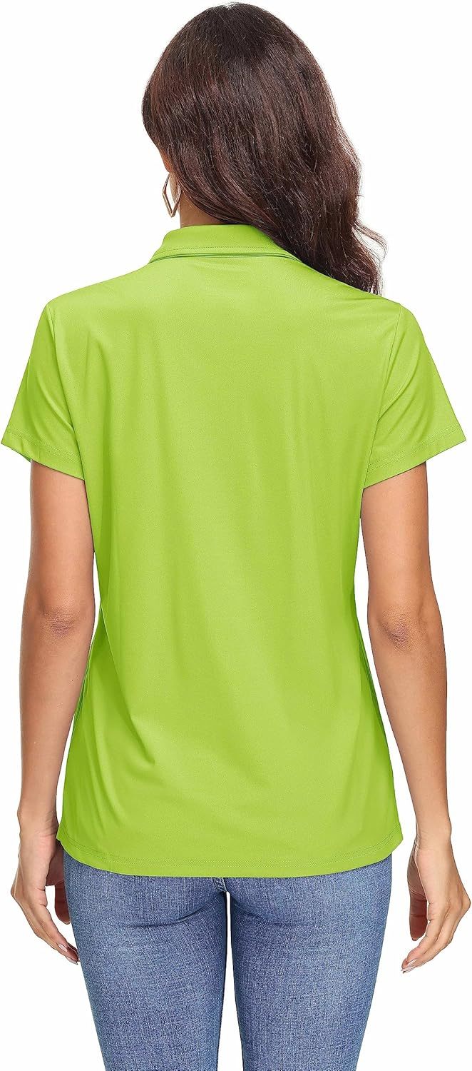 Women's Polo Shirts UPF 50+ Sun Protection 4 Buttons Casual Work Quick Dry Short Sleeve Collared Golf Shirt