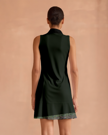 Super Stylish Ruffled Zip-Up Dress Perfect For Golf, Pickleball, And Tennis