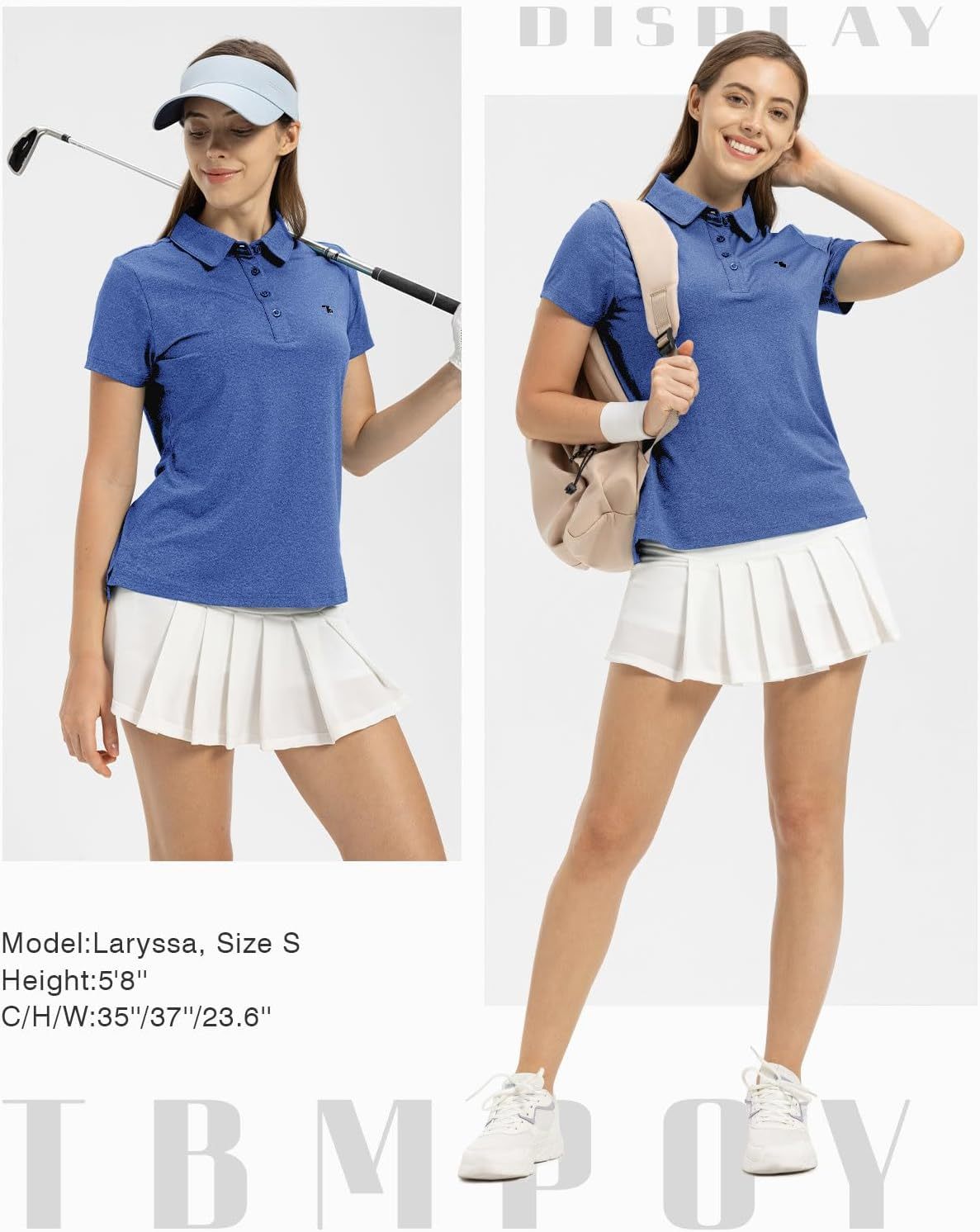 Women's Golf Polo Short Sleeve Shirts Lightweight Moisture Wicking Collared T Shirt Quick Dry 4-Button