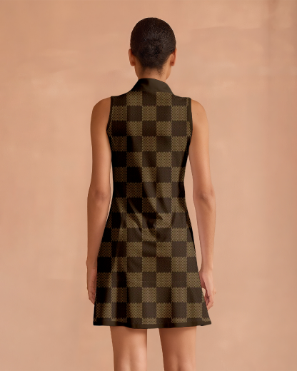 Super Stylish Ruffled Zip-Up Dress Perfect For Golf, Pickleball, And Tennis