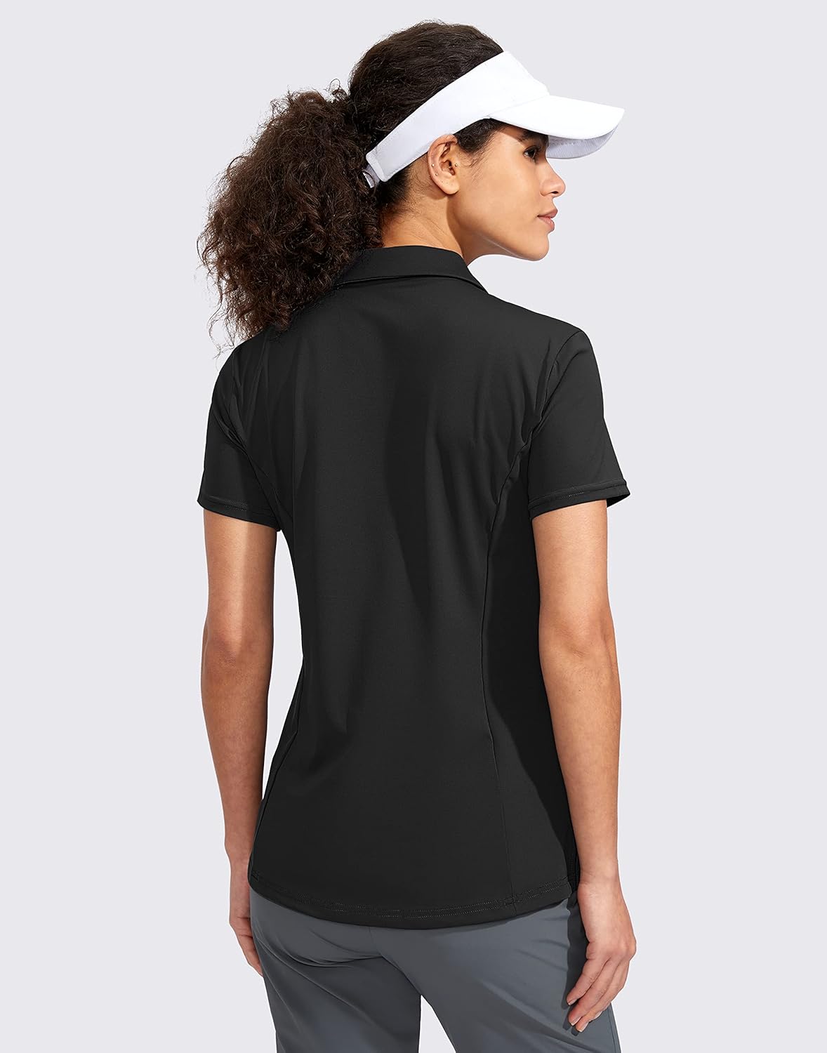 Women's Golf Shirt Short Sleeve with Zip Up Quick Dry Stretch Tennis Collared Polo Shirts for Women Golf Clothes