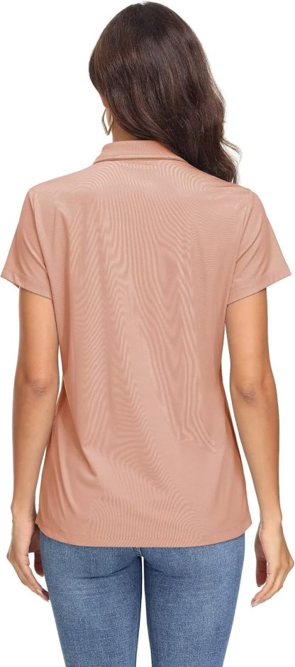 Women's Polo Shirts UPF 50+ Sun Protection 4 Buttons Casual Work Quick Dry Short Sleeve Collared Golf Shirt
