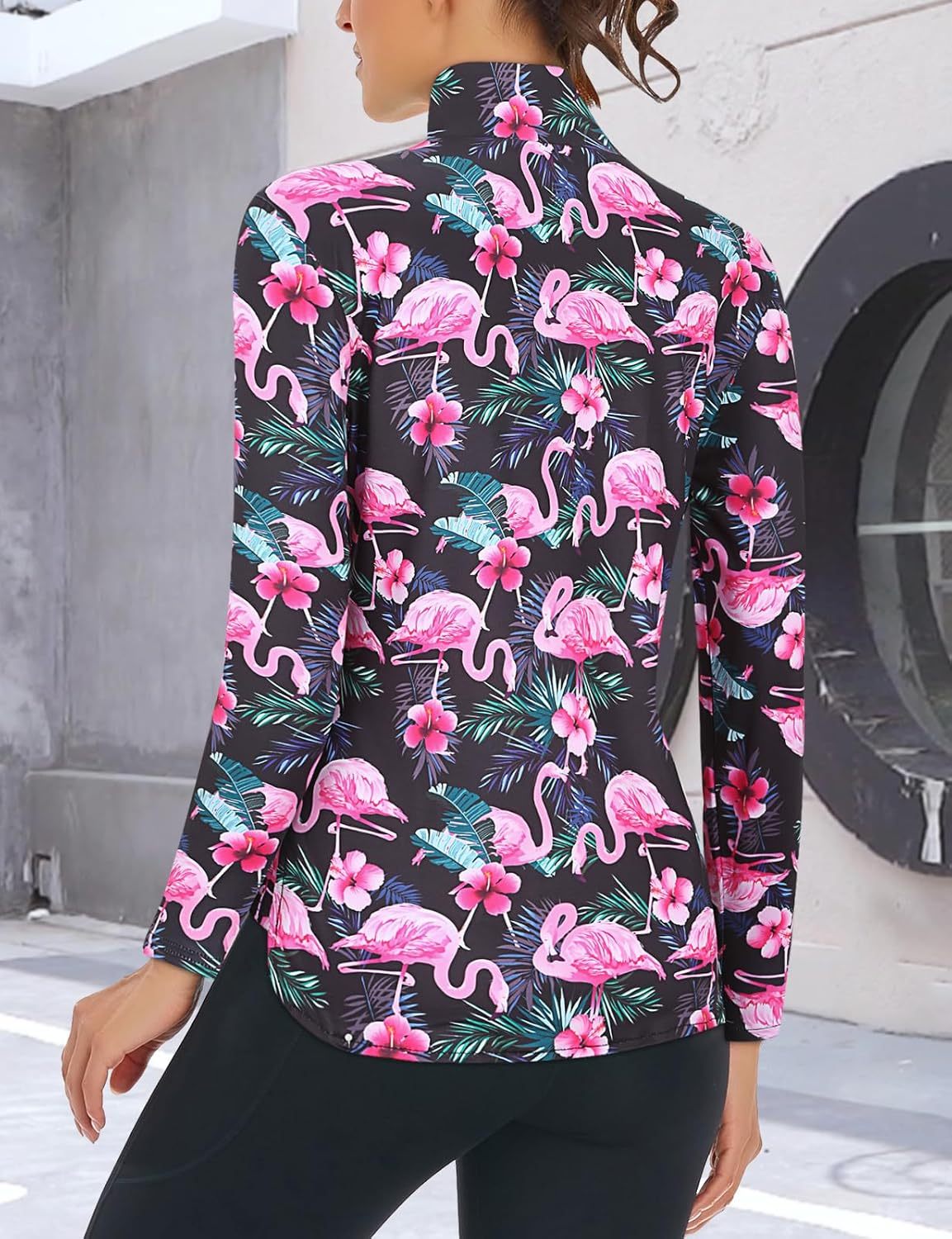 Women's Long Sleeve Golf Tennis Polo Shirts UPF50+ Half Zip Dry Fit Workout Tops Athletic Shirt