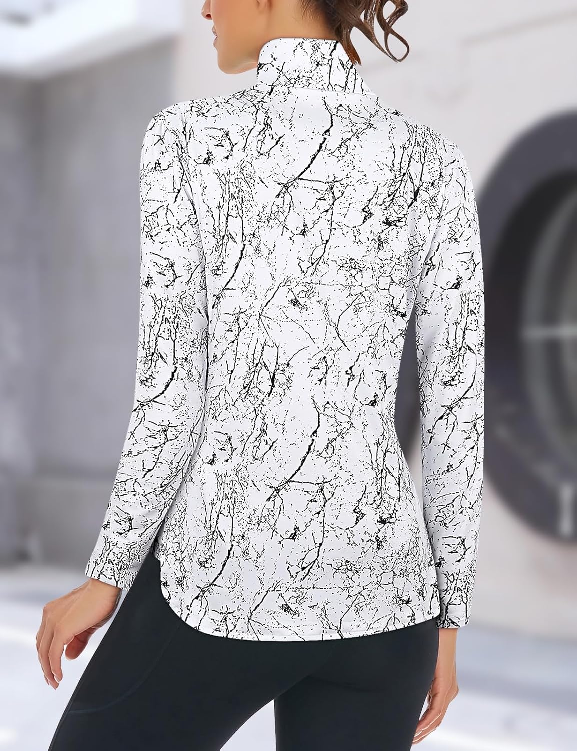 Women's Long Sleeve Golf Tennis Polo Shirts UPF50+ Half Zip Dry Fit Workout Tops Athletic Shirt