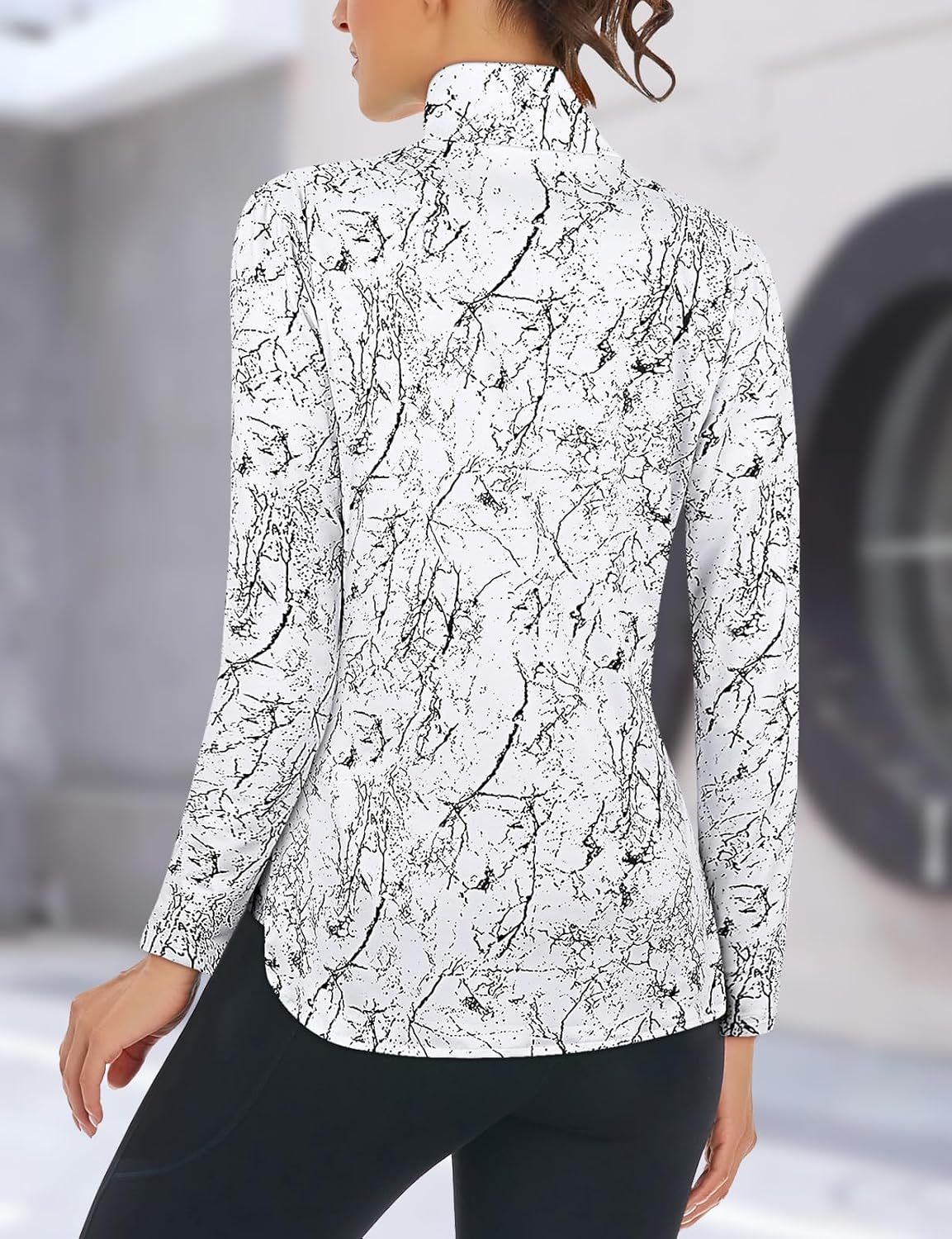 Women's Long Sleeve Golf Tennis Polo Shirts UPF50+ Half Zip Dry Fit Workout Tops Athletic Shirt