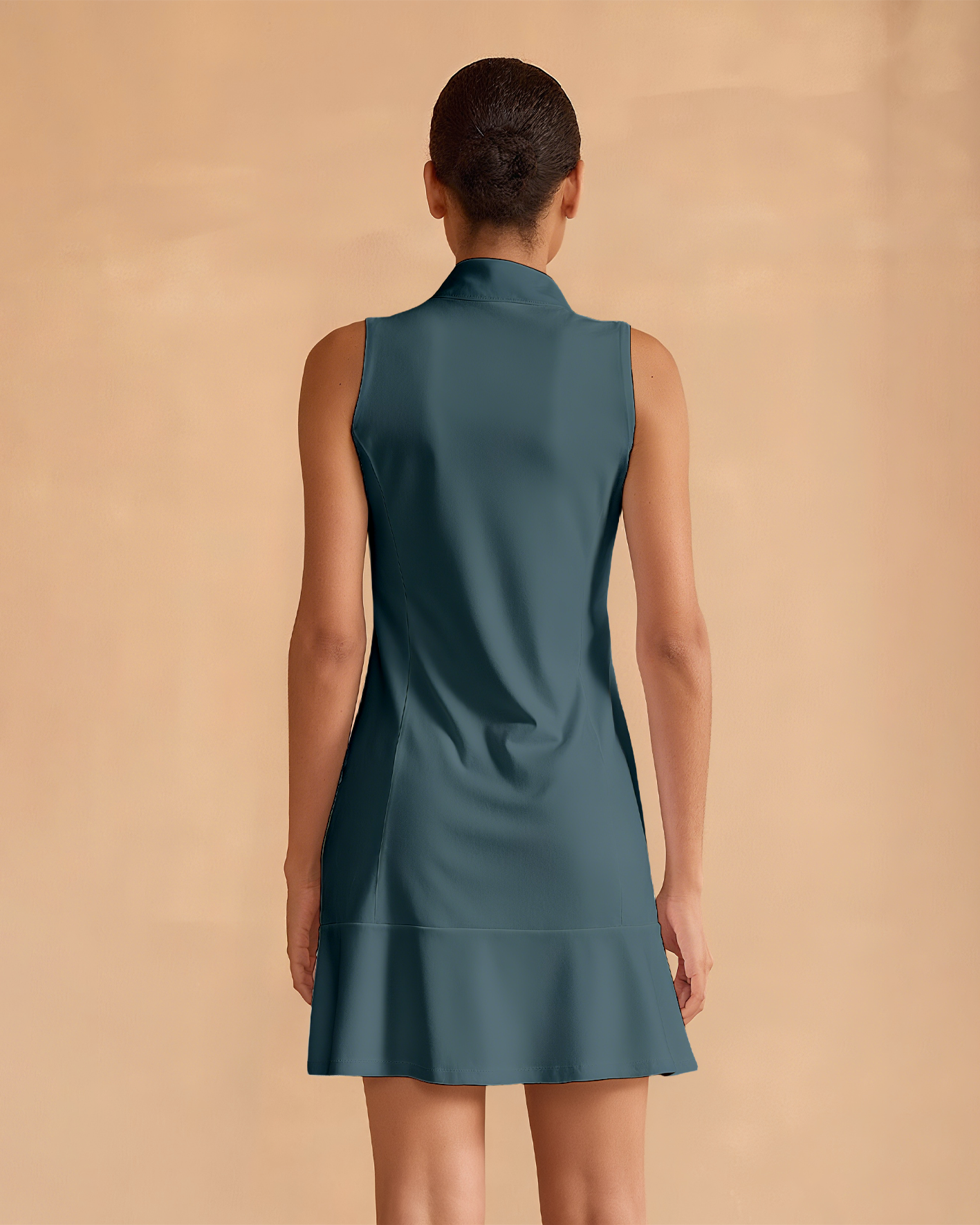 Super Stylish Ruffled Zip-Up Dress Perfect For Golf, Pickleball, And Tennis