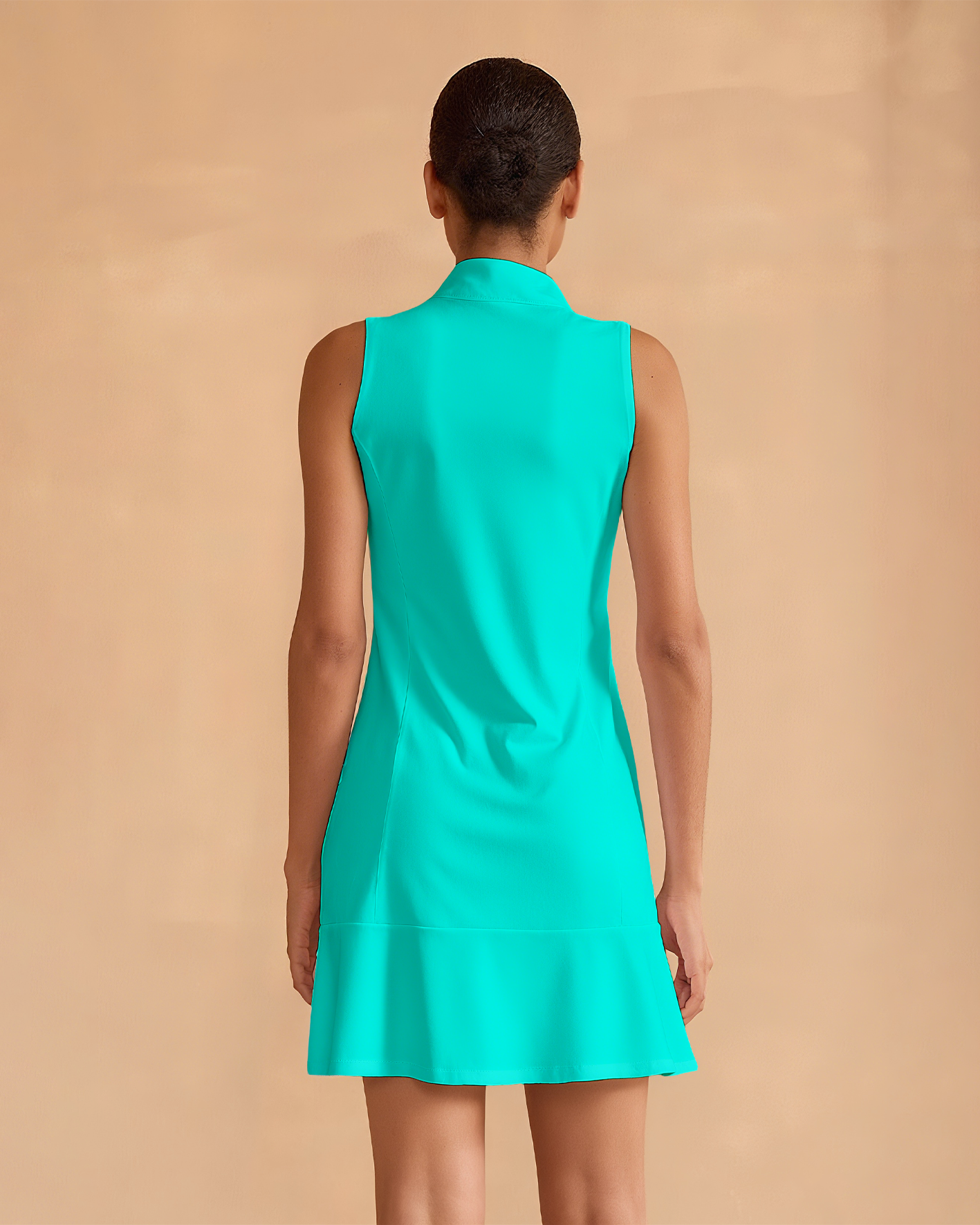 Super Stylish Ruffled Zip-Up Dress Perfect For Golf, Pickleball, And Tennis
