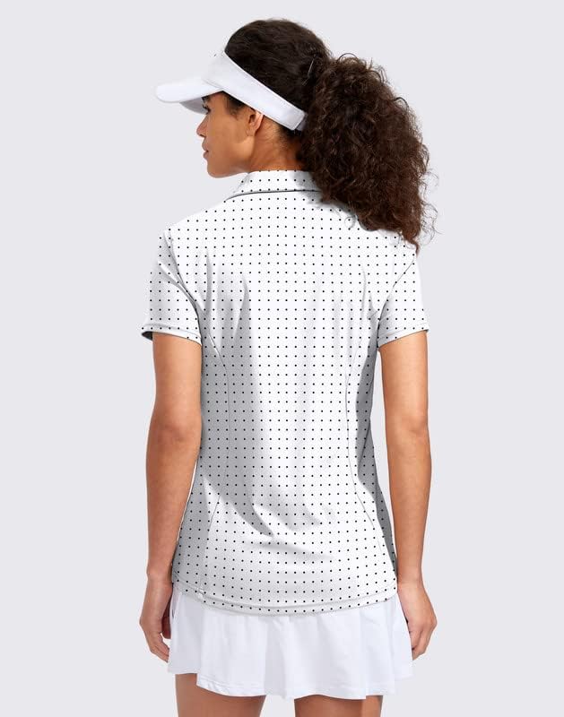 Women's Golf Shirt Short Sleeve with Zip Up Quick Dry Stretch Tennis Collared Polo Shirts for Women Golf Clothes