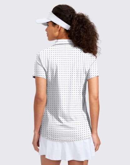 Women's Golf Shirt Short Sleeve with Zip Up Quick Dry Stretch Tennis Collared Polo Shirts for Women Golf Clothes